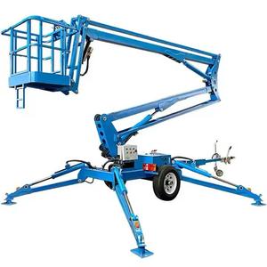 Venda quente 16m Telescópico Boom Lift Hidráulico Manlift Novo Reboque Montado Articulado Cherry Picker Plataforma de Trabalho Aéreo Fazenda