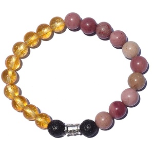 CONFIDANCE & Love Stone Citrine用ブレスレット | <span class=keywords><strong>RODHOCROSITE</strong></span> | 溶岩ビーズブレスレット