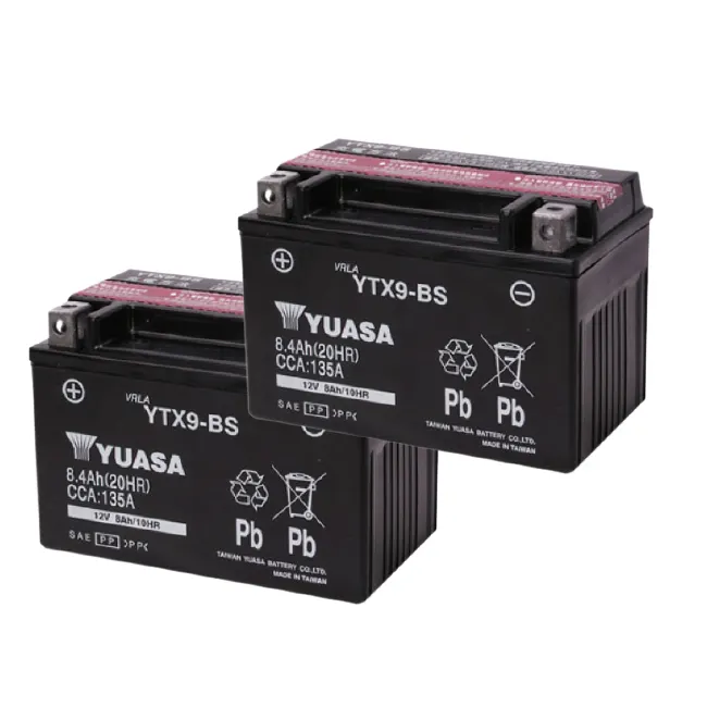 Carregador de bateria para motocicleta yuasa, bateria de YTX9-BS, 8ah