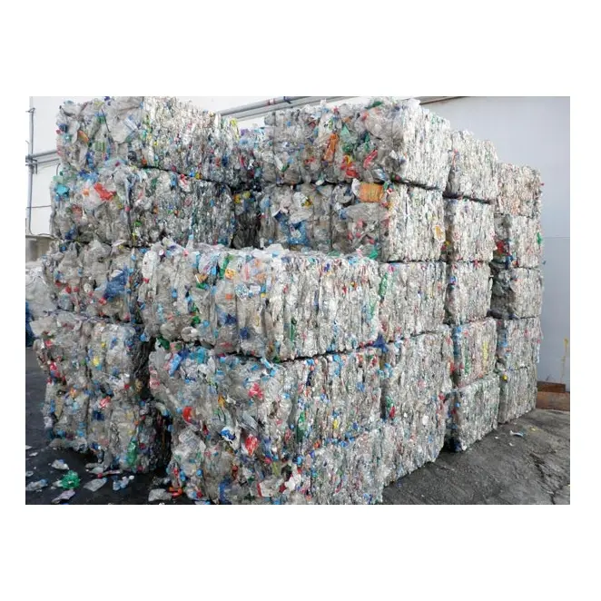 Copos de botellas de PET lavados en frío y en caliente/Chatarra de plástico PET/restos de plástico reciclado transparente