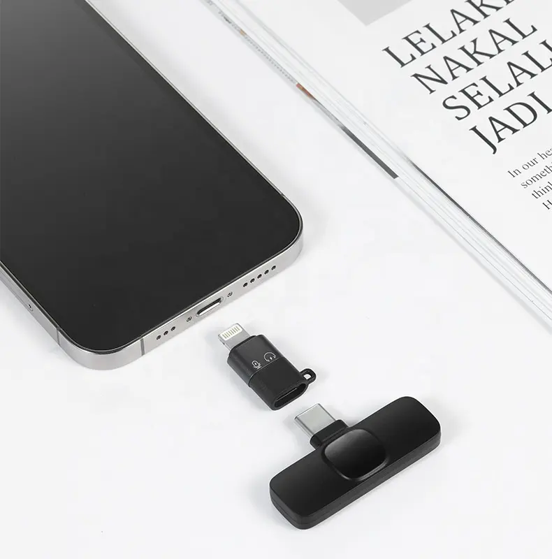 JW senza fili Lavalier microfono k9 per Android USB C Smartphone Tablet Mini risvolto di tipo C microfono per iPhone 15 Clip-On Mic