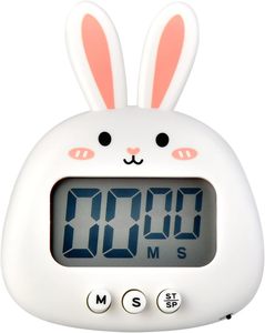 Niedlicher Cartoon Bunny Rabbit Countdown Küchen timer Digitaler Kocht imer mit Magnet LCD-Bildschirm uhr Hängbare benutzer definierte Farbe - Product Image 1