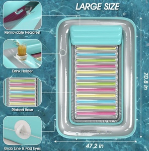 Sunbathing Pool Lounge Raft Floatie Toys 4 in 1 Pool <strong>Floater</strong> Tanning <strong>Mat</strong> Pad for Adult Blow up Inflatable Pool Lounger Float - Product Image 2