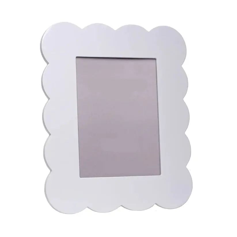 Colorful Scalloped Edges Lacquer Photo Frame Hand Polished Lacquer Picture Holders Lacquer Picture Frame