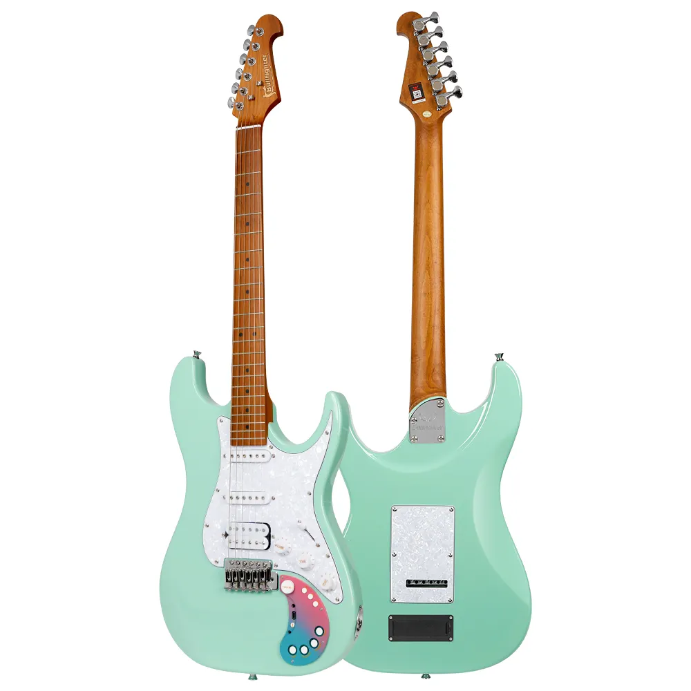 Guitarras cuerpo eléctrico estuche rígido sin terminar guitarra eléctrica colorida Stratocaster guitarra eléctrica