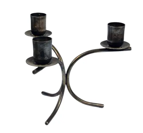 Candelabri di colore nero in ferro dal Design unico con portacandele in ferro battuto a 3 bracci dal Design semplice della migliore qualità per la decorazione della festa nuziale