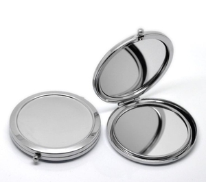 Gương Bỏ Túi Kim Loại Hình Tròn Hai Mặt Theo Yêu Cầu Gương Trang Điểm Mini Mạ Vàng Gương Bỏ Túi Hình Trái Tim Màu Vàng Bạc - Product Image 5