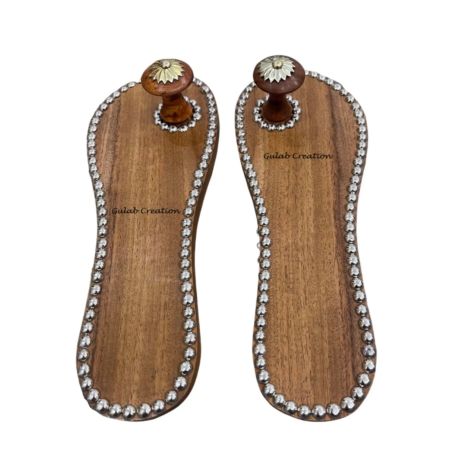 Zapatilla de madera tradicional india hecha a mano Khadama de madera, madera hecha a mano Khadau