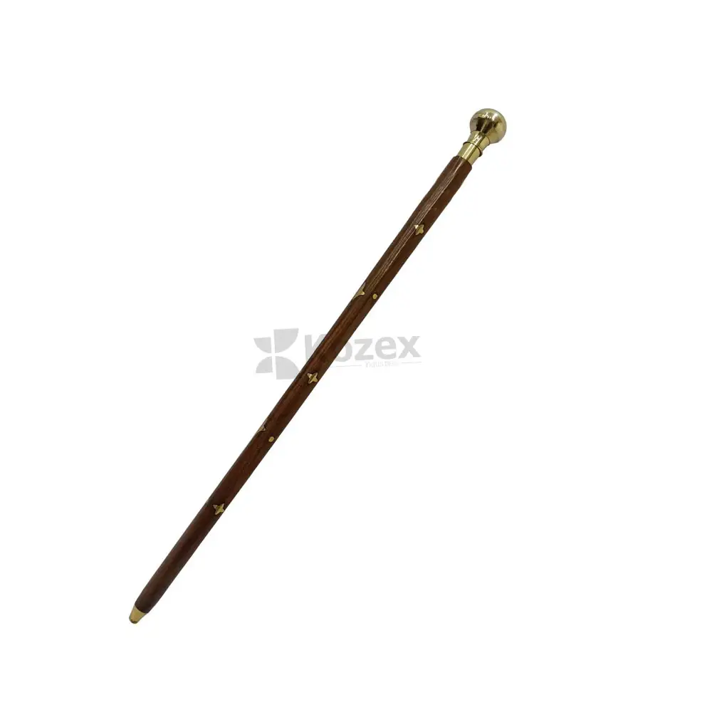 Деревянная палка для офицера ручной работы, высокое качество, коричневая большая шваггерная палка 24 дюйма с латунной ручкой