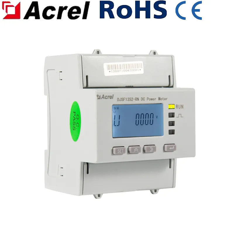 เครื่องวัดพลังงานจากแสงอาทิตย์กระแสตรงสำหรับเครื่องตรวจสอบพืช PV acrel DJSF1352-RN DC มัลติฟังก์ชันมิเตอร์ที่ใช้ในการกระจาย PV SYS