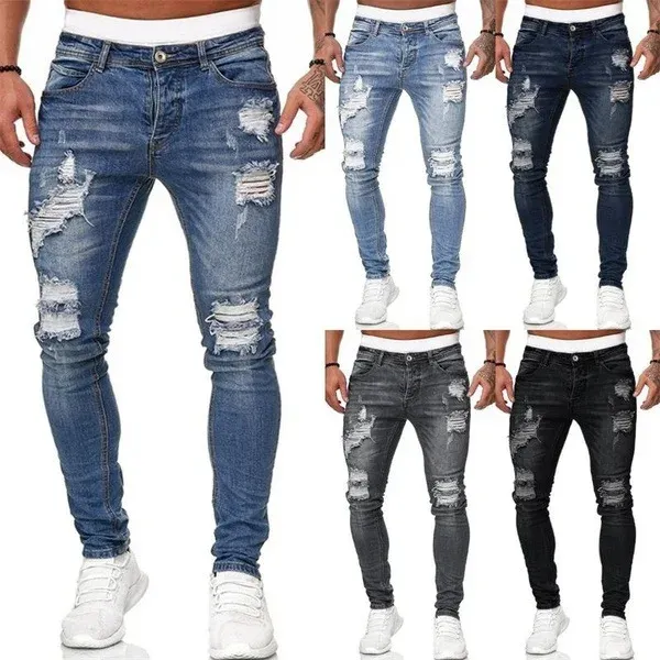 Мужская джинсовая одежда в стиле хип-хоп