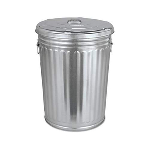 Galvanized Round Shape With Slice <strong>Design</strong> Trash Can Brass Plain <strong>Design</strong> Home Equipment Metal <strong>Garbage</strong> <strong>Container</strong> Waste Bin - Product Image 5