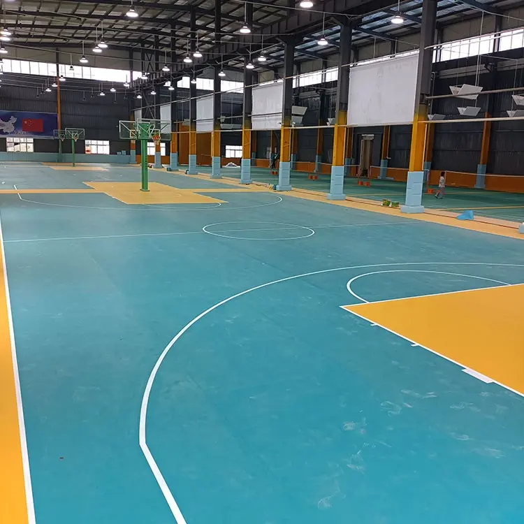 Profesional serbaguna court dalam ruangan pvc olahraga lantai basket 1.8 lebar 6mm tebal