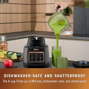 Oster Extreme Mix Blender, 10 noktalı bıçaklı 1500 Watt yüksek hızlı Blender, 64 oz. Otomatik programlı mutfak Blender