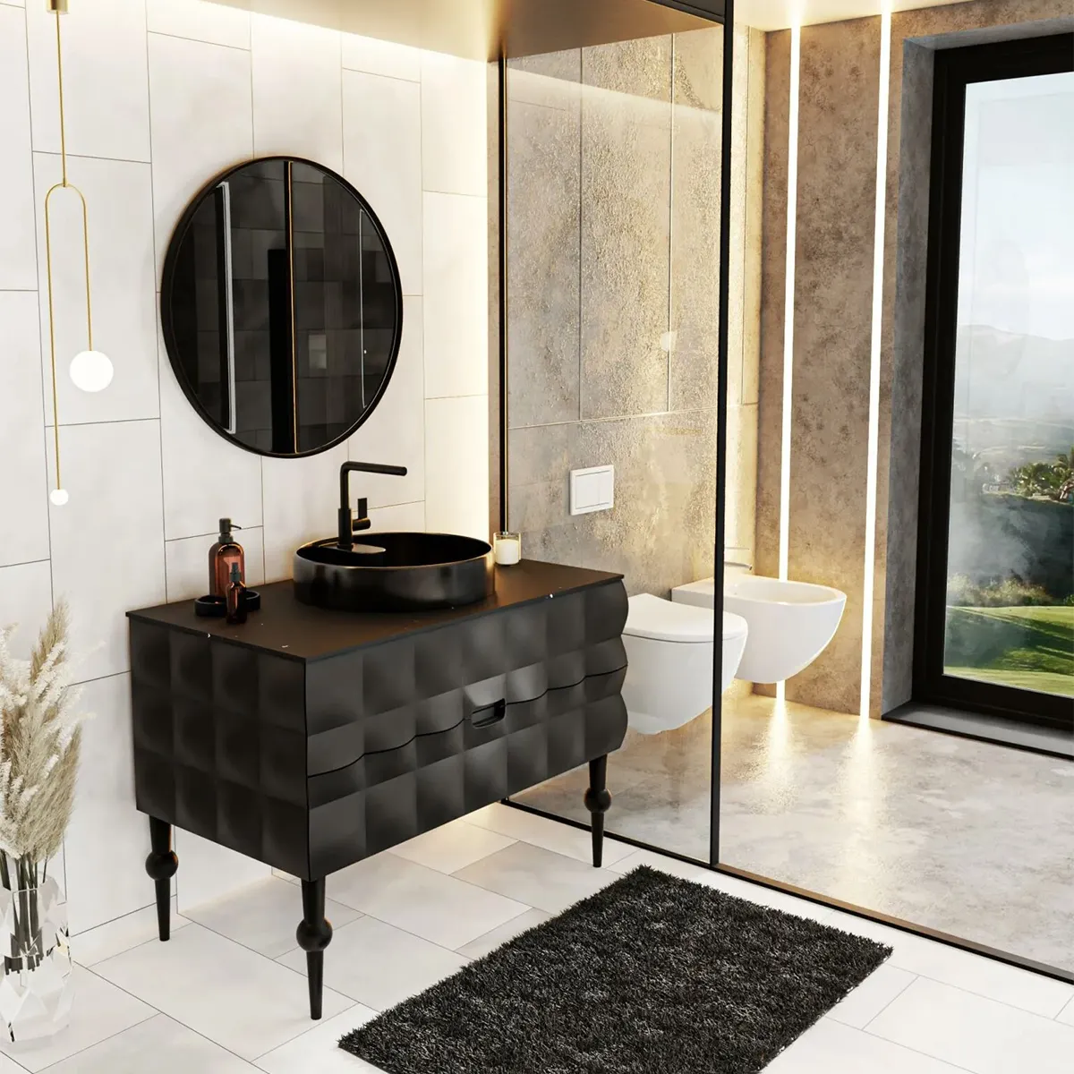 Muebles de baño de diseño europeo para Proyecto de apartamento, Villa, Hotel, oficina, armario personalizado, cajón, accesorio sanitario turco