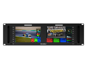 带SDI HDMI输入和输出的FEELWORLD D71PLUS 4k双7英寸机架安装监视器 - Product Image 1