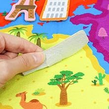 Ünlü manzaraları ile keçe keçe haritası, eğitim oyun matı flanel kurulu, okul öncesi öğrenme kartı - Product Image 3