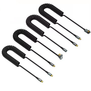 Type-<strong>C</strong> to <strong>C</strong> Spring Coiled Cable Support 20Gbps Data Transfer 8K@60Hz Display USB <strong>C</strong> 100W Fast Charging Cord for Car Mobile Phone - Product Image 1