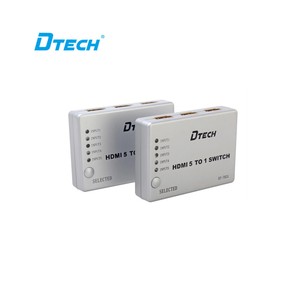Interruptor HDMI DTECH 5x1 con control remoto Conmutador de salida 5 en 1 para otros equipos de audio y video