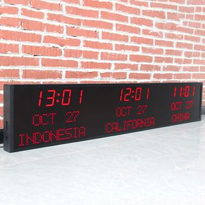 CHEETIE CP36 personalizza i LEDs rossi per le etichette di zona e datare l'orologio a parete del grande fuso orario del mondo