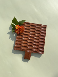 现代装饰木托盘不规则形状盘碟日常使用库存植物图案盘碟 - Product Image 5