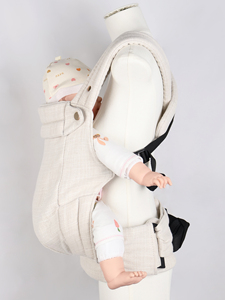 กระเป๋าอุ้มเด็กทารกผ้าลินินสีเบจอ่อนสไตล์ทันสมัยพร้อมกรอบผ้าฝ้ายนุ่มและพกพาได้สำหรับเด็กใหม่ - Product Image 3