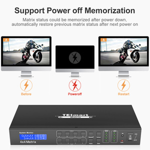 TESmart矩阵切换器4x2 4x4支持3D视频RS232局域网端口4进4出4K30hz高清多媒体矩阵，带红外遥控器 - Product Image 4