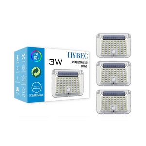 Hybec-Đèn năng lượng mặt trời ngoài trời với cảm biến chuyển động IP65 đánh giá nhôm xây dựng cho tường vườn hoặc lối vào 3W - Product Image 1