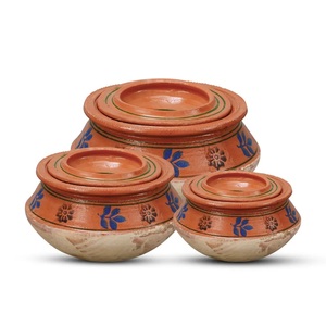 Handi Set-100% 手工天然粘土Desi风格巴基斯坦Handi烹饪服务燃气灶兼容热卖家用 - Product Image 1
