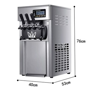 Yumuşak dondurma yapma makinesi makine ticari sayaç üst 2 + <span class=keywords><strong>1</strong></span> tatlar tatlı koniler donma