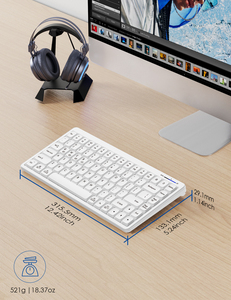 Teclado inalámbrico recargable de modo dual de 84 teclas, 2,4G/USB para ordenador de oficina, estructura de botón de pie de tijera, teclado BT, nuevo producto - Product Image 3