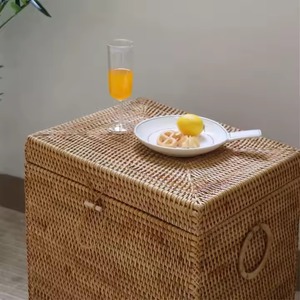 越南进口天然藤编矩形储物篮，带内把手 - Product Image 4