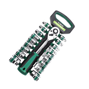 طقم أدوات إصلاح السيارات بتشطيب كروم صناعي، مقاس 1/2 بوصة، يتكون من 12/14/20 قطعة من رؤوس المفاتيح المرآوية - Product Image 1