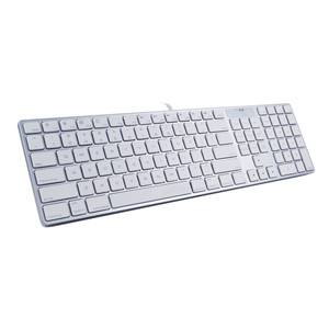 Teclado USB silencioso delgado con diseño de Mac con interruptor de llave de tijera cubierta de silicona de operación de membrana para escritorio francés Reino Unido inglés