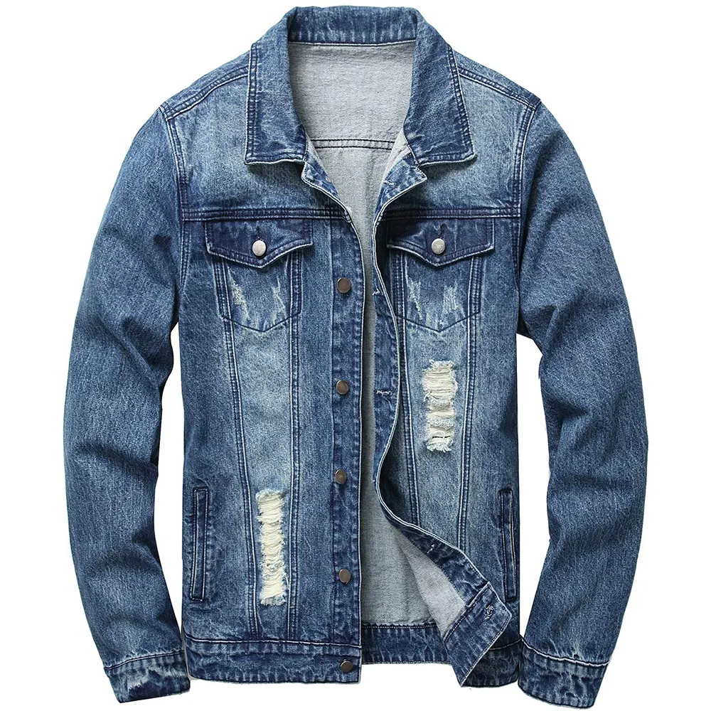 Herren hellblaue winter-denim-jacke mantel warmer denim-mantel 2024 neu große größe wollfutter dicker winter-denim-jacke