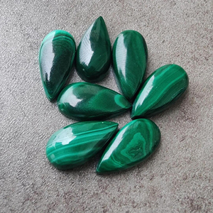 Top Grade Natural Malachite <strong>Big</strong> <strong>Pear</strong> Shape Cabochon Flat Back Calibrated Teardrop Shape Wholesale Gemstones, All Sizes Available