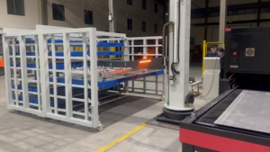 Hướng dẫn sử dụng kéo ra tấm kim loại lưu trữ giá xem xét với cột Robot palletizer trong dây chuyền sản xuất chế biến kim loại tấm - Product Image 2