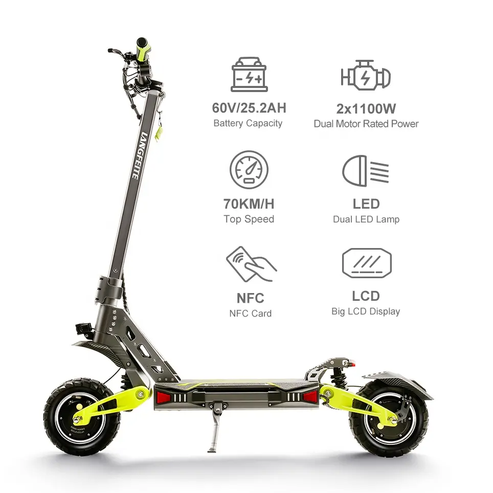 Smart balance 2 wheel automatic folding mobility side car electric scooter with powerful lithium