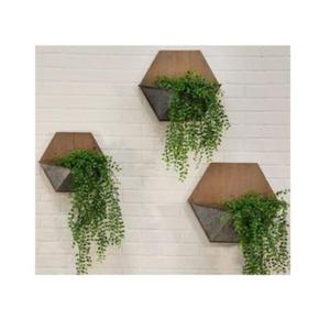 Set of 3 <strong>Teak</strong> Wood Wall Mounted <strong>Planters</strong> Classic Modern Design Hanging <strong>Planters</strong> and Pots Stylish Indian Craftsmanship - Product Image 1