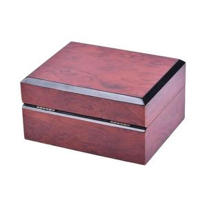 定制标志高光泽饰面矩形男装木质表壳 - Product Image 6