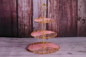 Wholesale Craft Supplies 3 Tier Thick Custom Cake Stand Fruit Plate Platter Server Tray With Soft Gasket Resin Silicone <strong>Mold</strong>