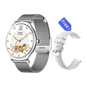 2024 QC A10女士智能手表KM30 BT心形设计高分辨率IPS屏幕IOS兼容性健身接听电话