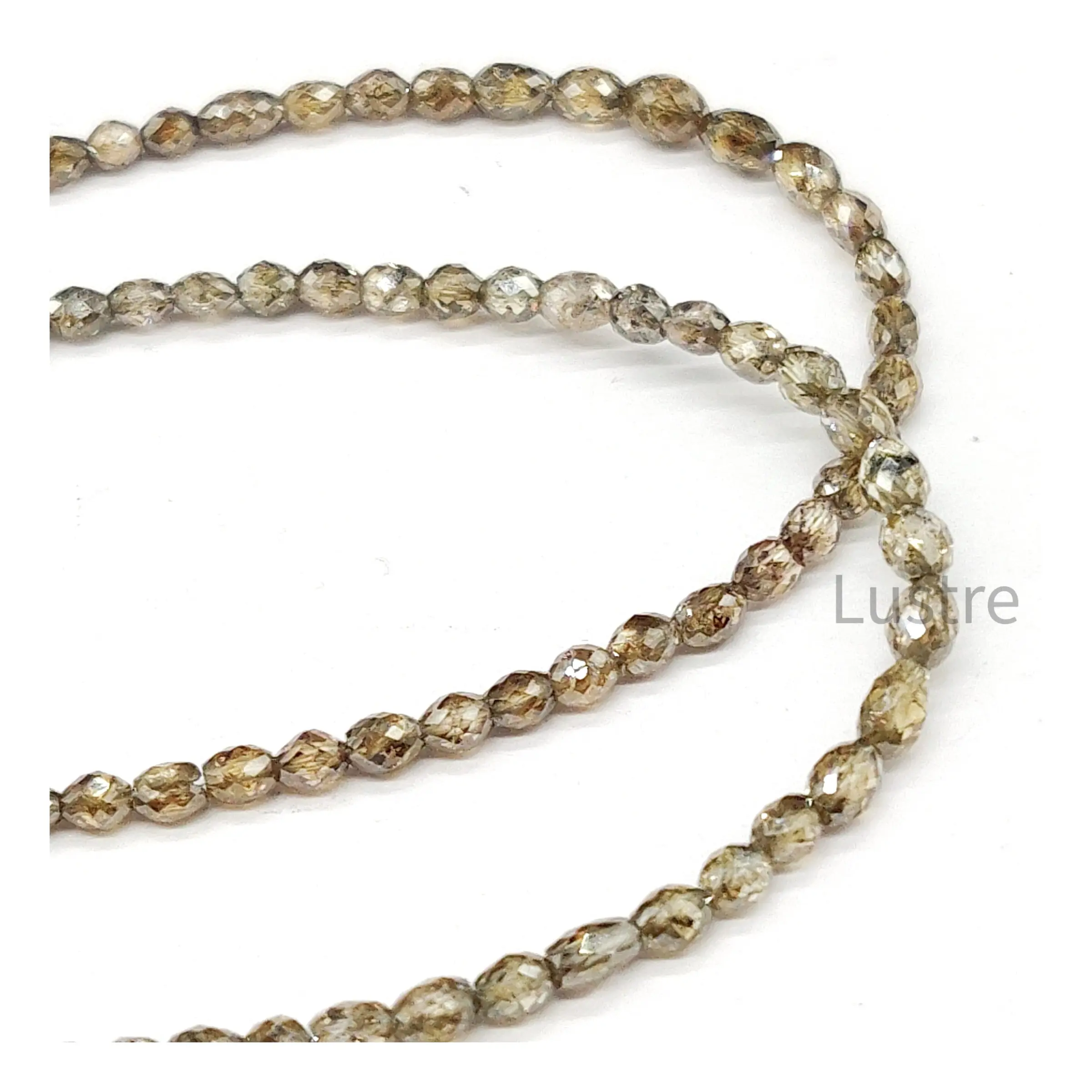 Perline di diamanti con caduta di Champagne di alta qualità 2.5-3.4mm fili di perline di diamanti sfaccettati a forma di fantasia naturale per la creazione di gioielli
