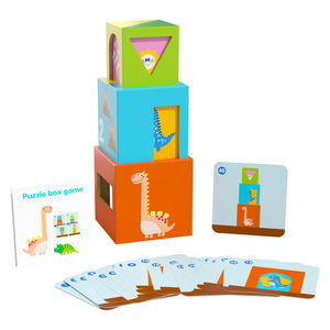 Yeni Montessori duyusal oyuncak ahşap istifleme kutuları çocuklar için renk tanıma eğitici oyuncak sanat tarzı yuvalama blokları Set - Product Image 1