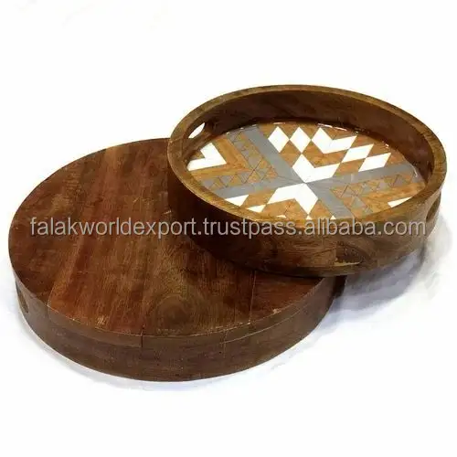 Прекрасный деревянный поднос хорошего качества и современного дизайна с симпатичным дизайном для ресторанов от Falak World Export