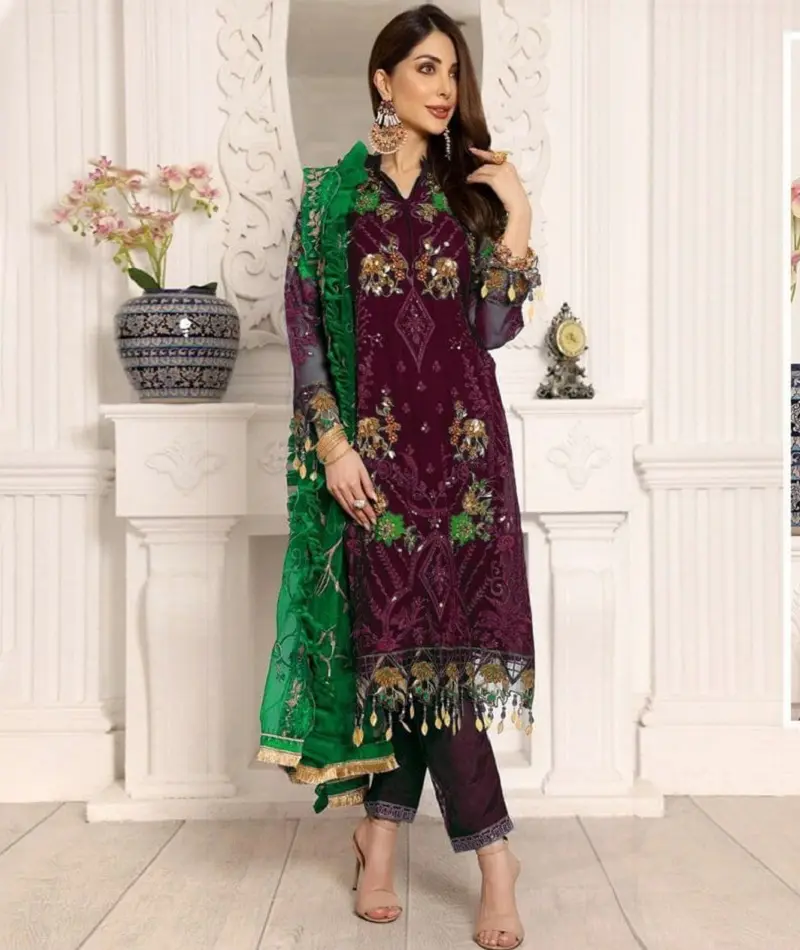 Nouveau Designer Punjabi Mode Occasion Ethnique Pakistanaise Shalwar Costume Sharara pour Femmes dames Robe de Mariage