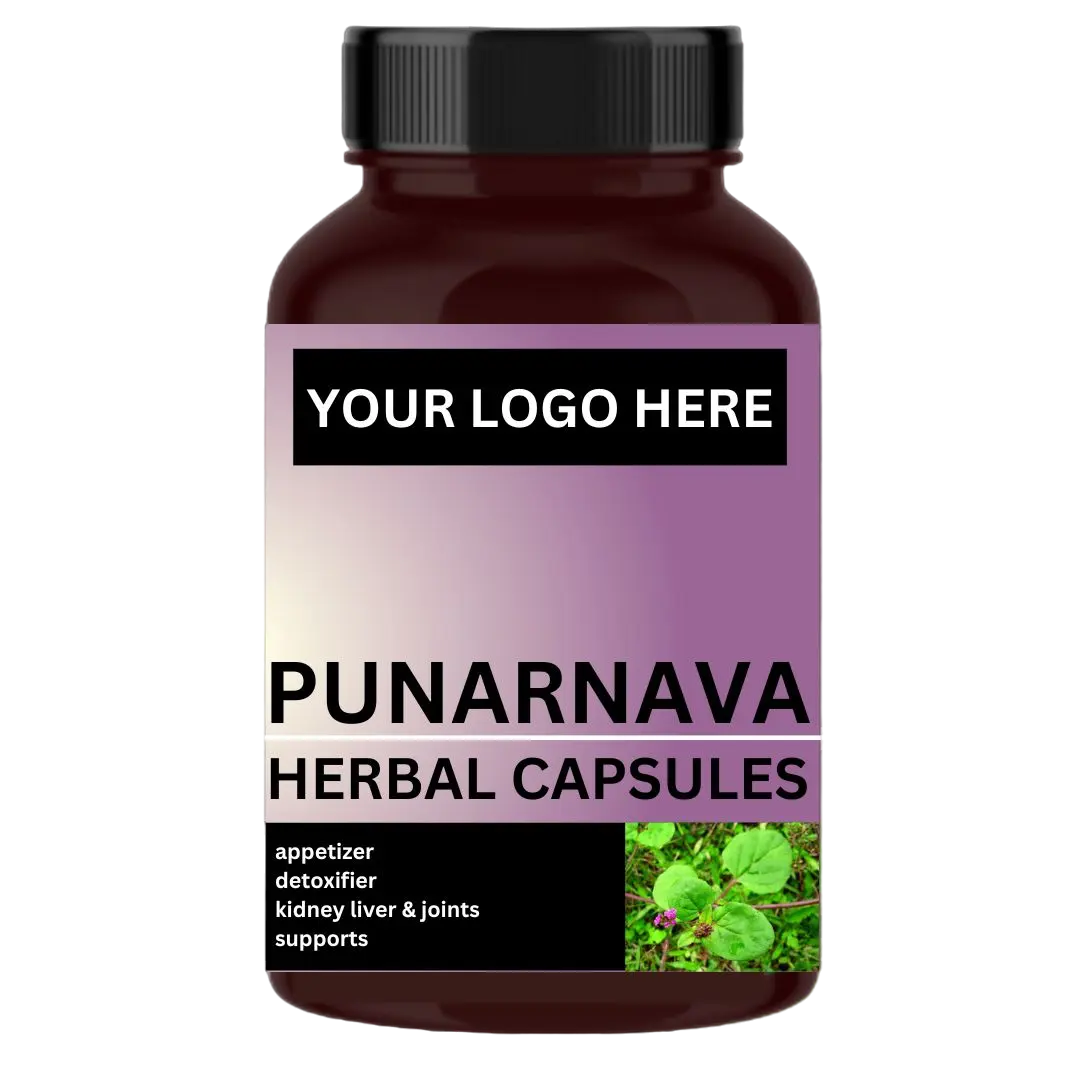Cápsulas de hierbas Punarnava: Apoye la personalización de su tracto urinario, hígado y sistema inmunológico disponible, etiquetado privado