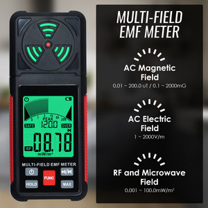 Alta Qualidade Digital De Campos Eletromagnéticos Detector EF RF MF Detecção Dados Segure Função 3 Eixos EMF Medidor Casa Escola Escritórios
