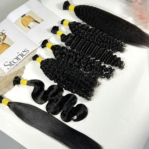 Venta al por mayor de extensiones de cabello trenzado crudo indio rizado sin trama de cabello humano a granel para trenzar - Product Image 1