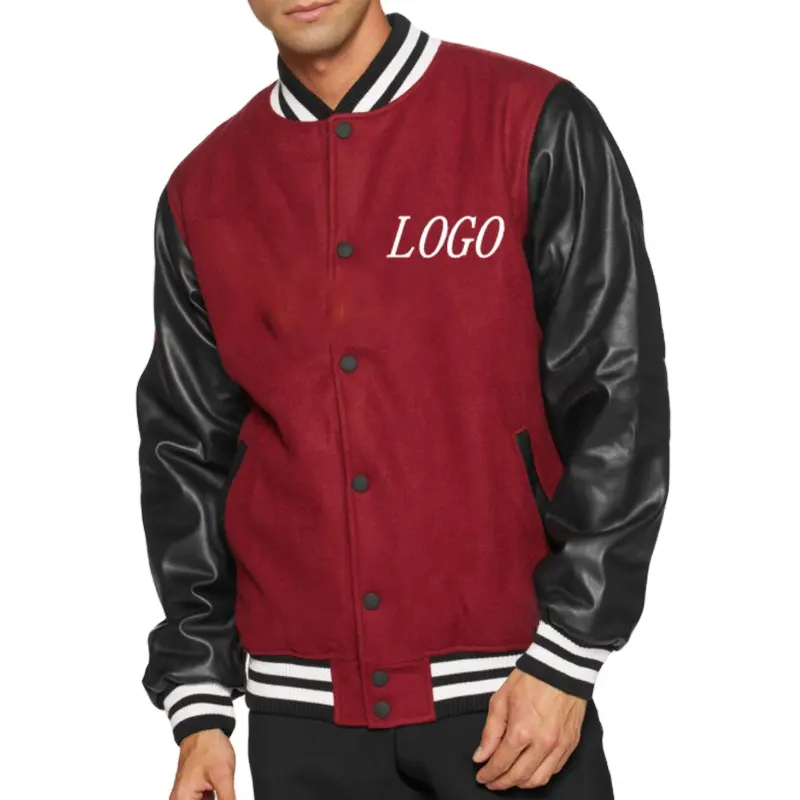 Casaco de beisebol bordado com logotipo personalizado, jaquetas de verasity de cetim de seda de inverno para homens de qualidade de luxo.